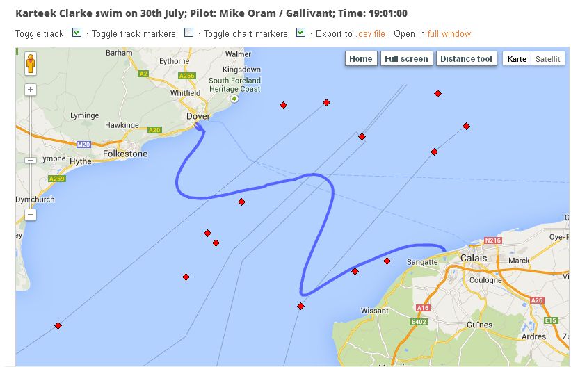 Karteek Clark swims English Channel for the eleventh time, July 2014